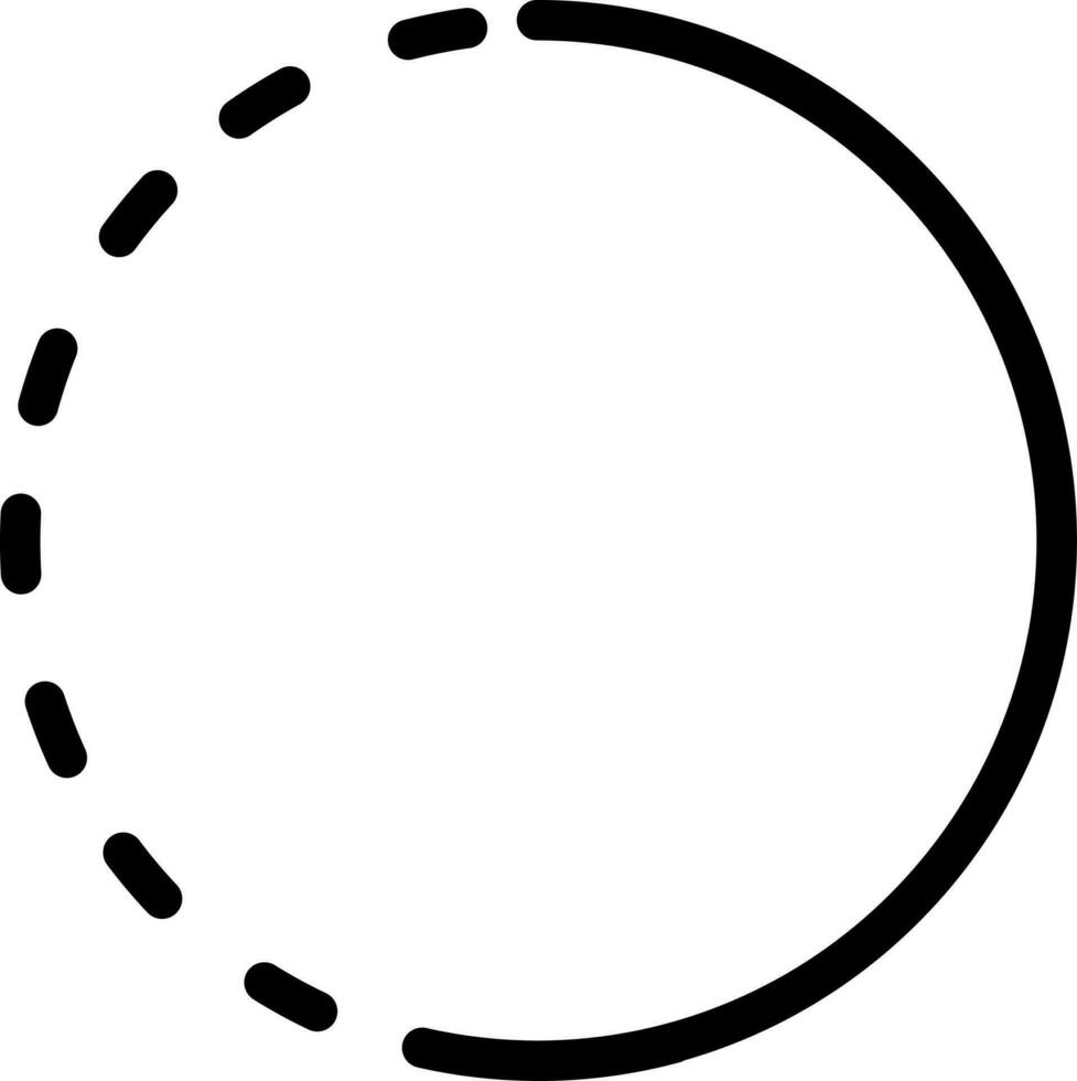 Line art draw circle icon in flat style. vector