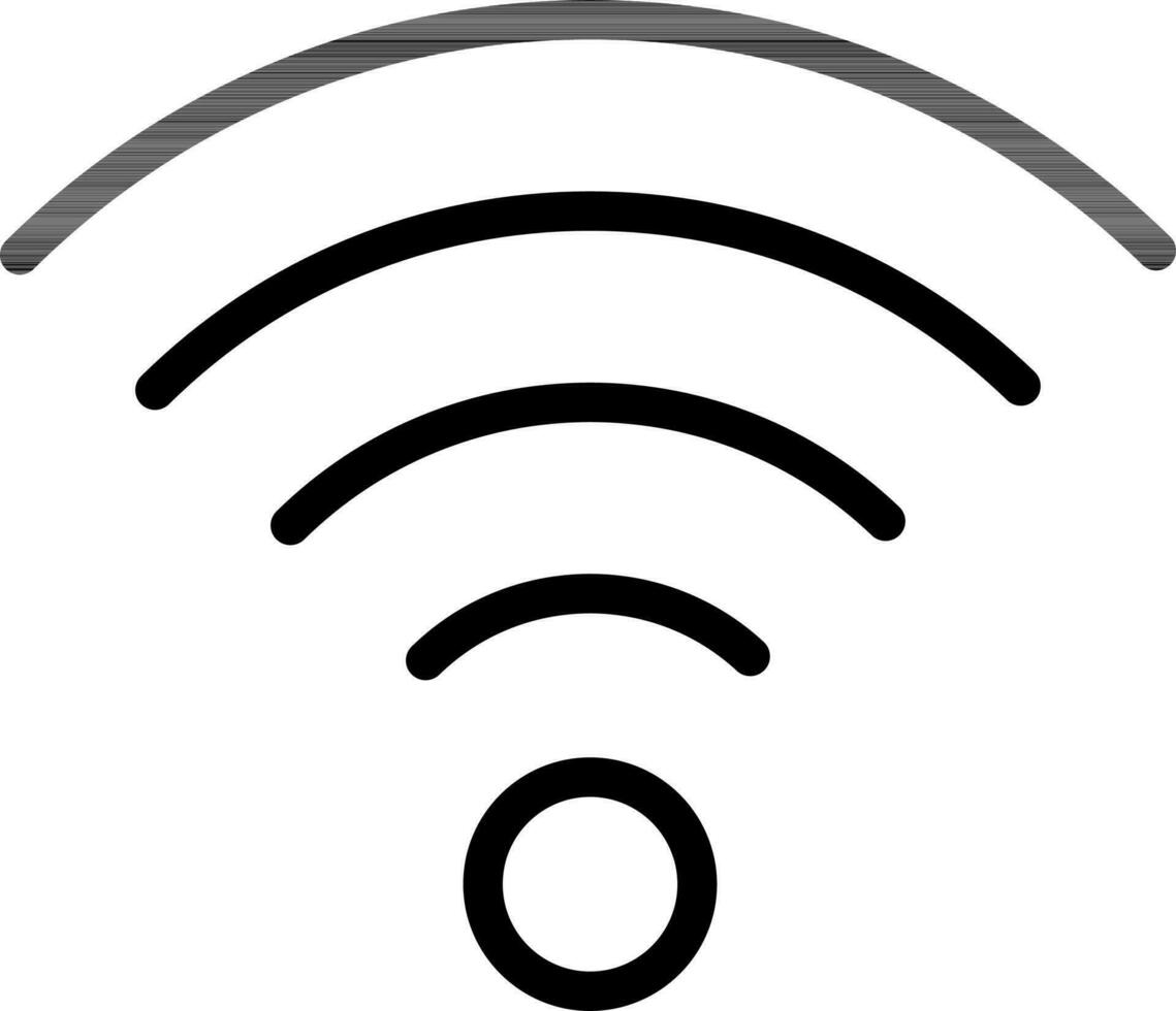 Flat style Wifi connection icon in line art vector