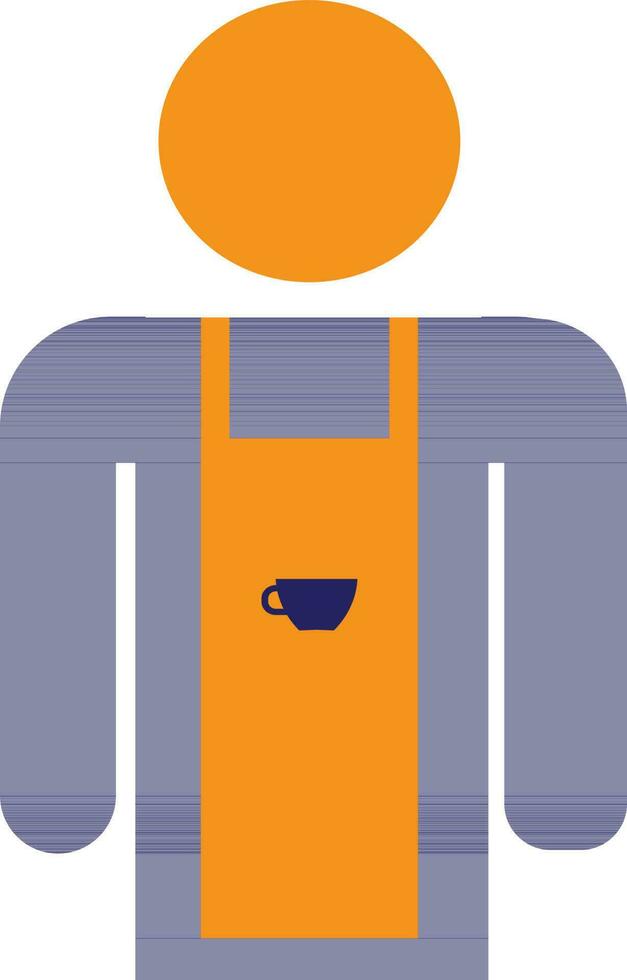 Character of faceless man wearing apron. vector