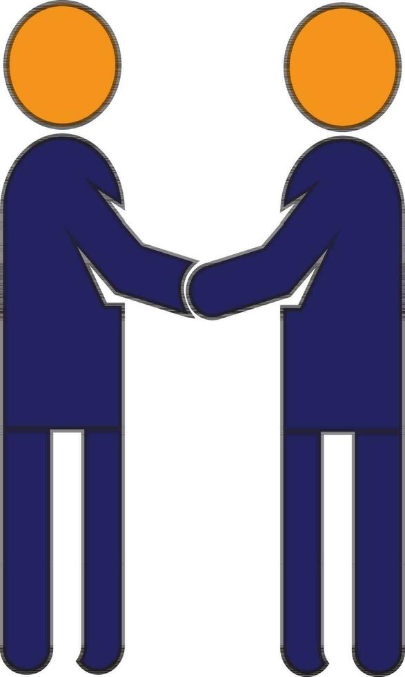 Character of faceless man handshake. vector