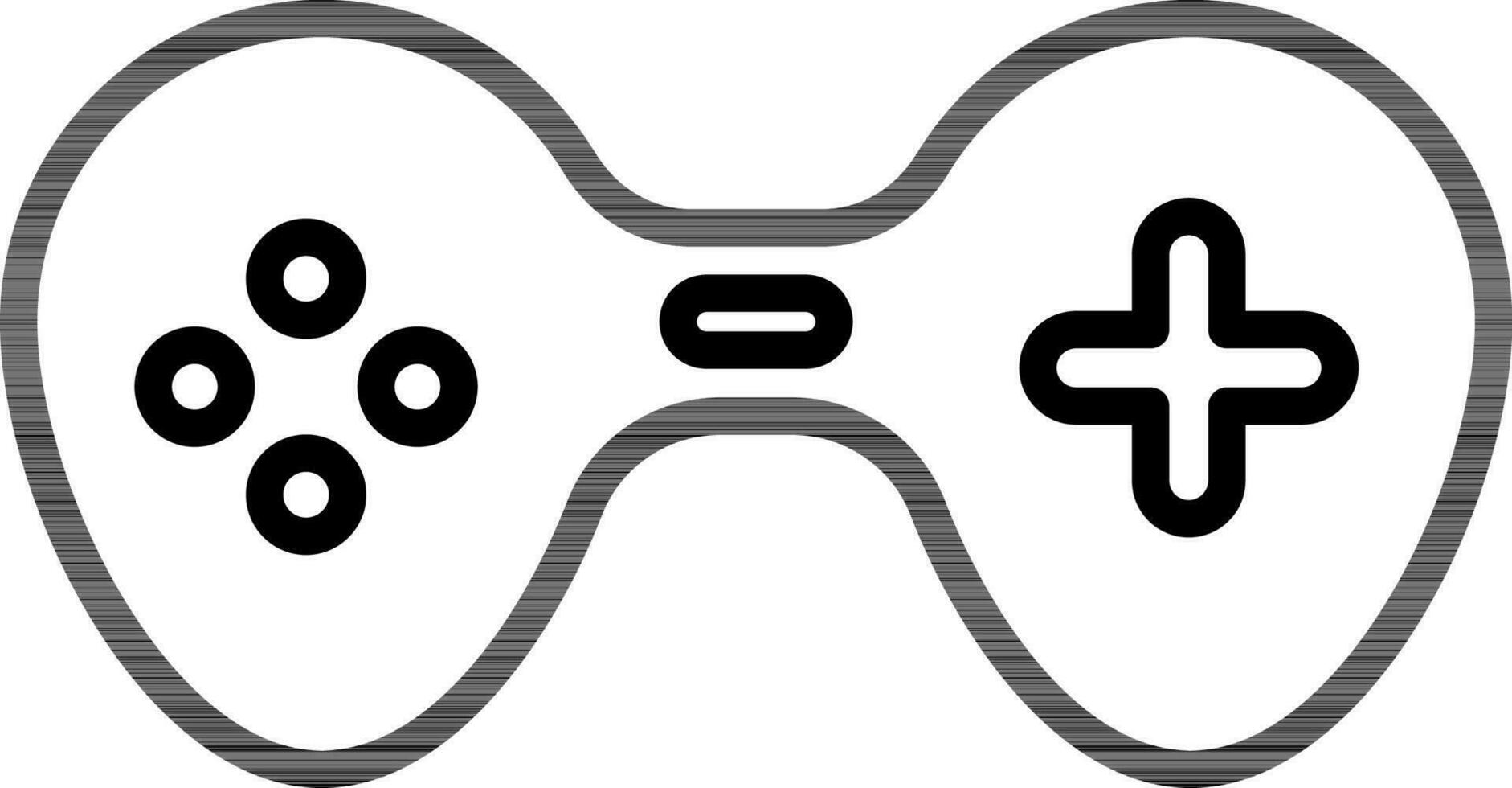 Gamepad icon or symbol in thin line art. vector