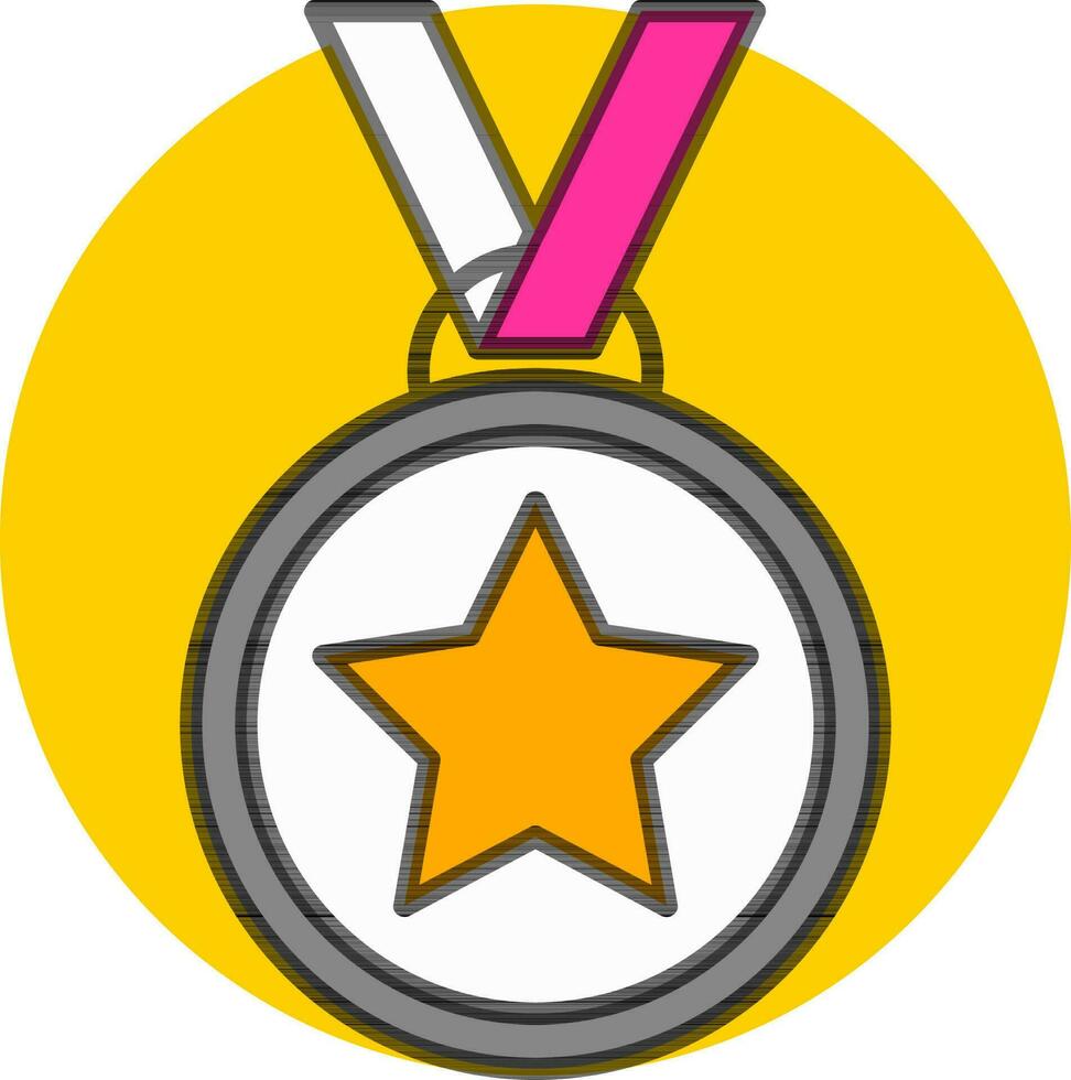 Illustration of Star medal icon in flat style. vector