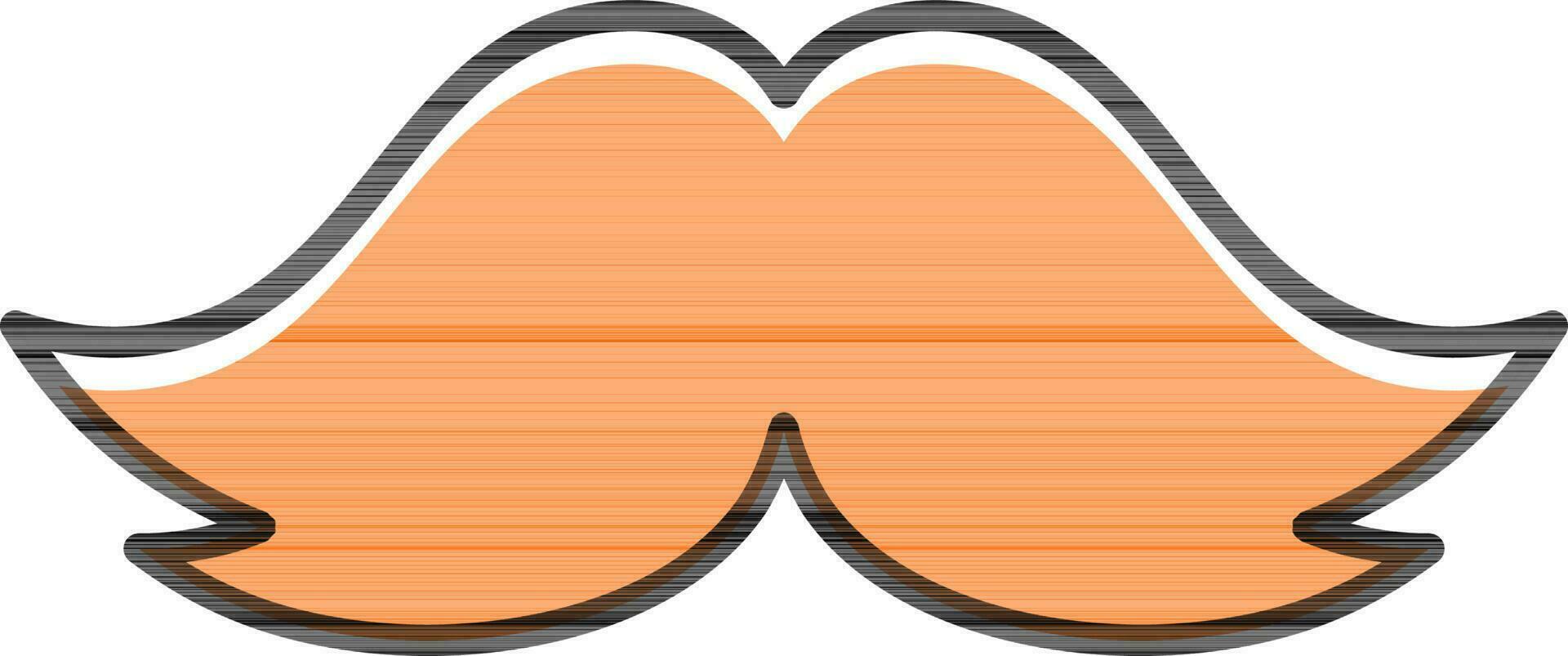 Orange Mustache icon in flat style. vector