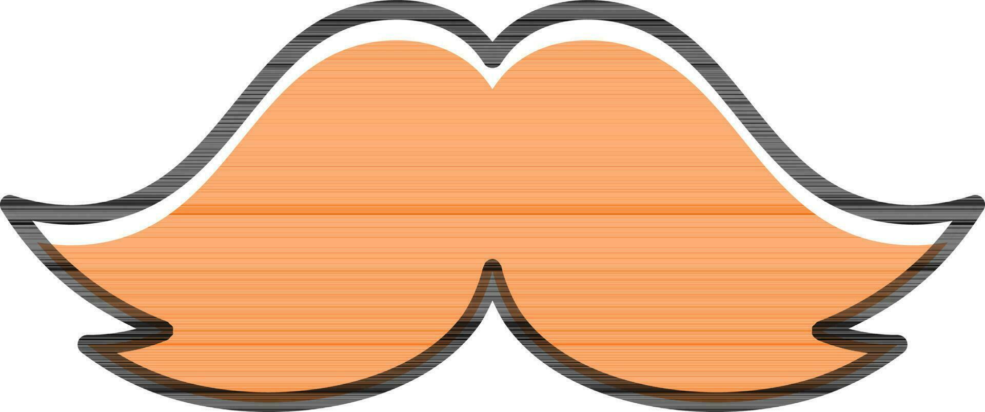 naranja Bigote icono en plano estilo. vector