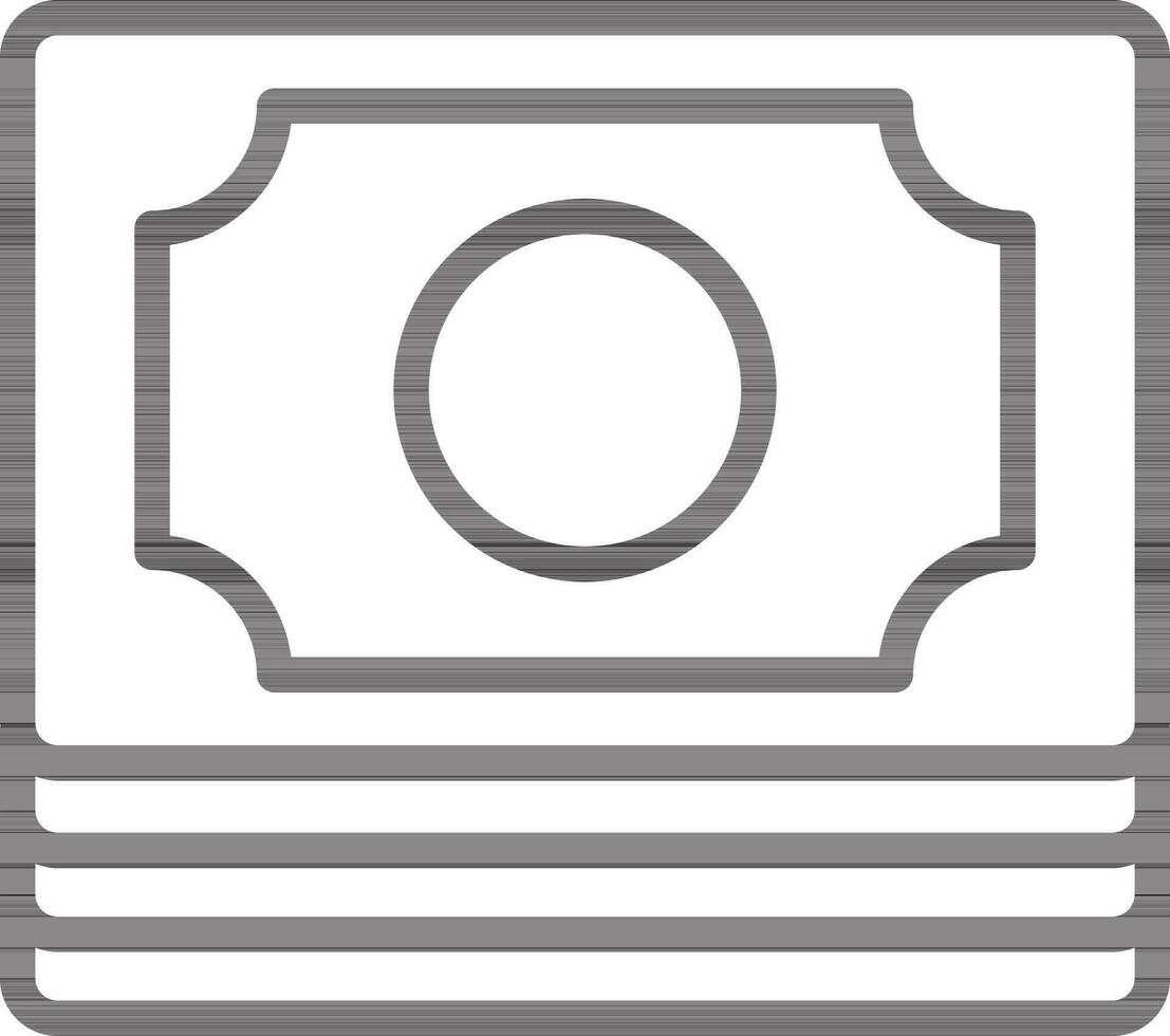 Stack of Money Banknote icon in Thin Line Art. vector