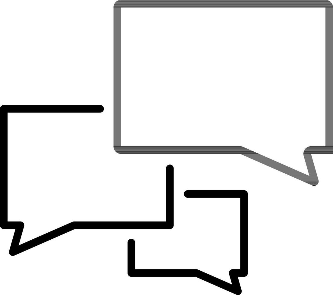 Line art Comments or Dialog box icon in flat style. vector