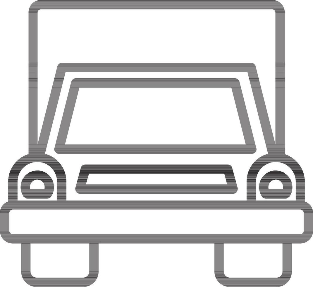 Flat Style Delivery Truck Icon in Line Art. vector