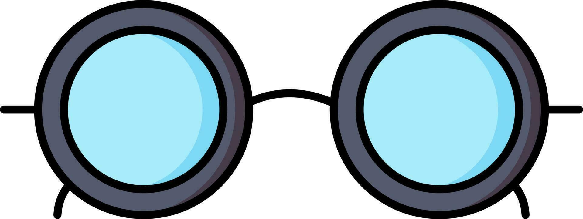 Goggles or Spectacles icon in grey and blue color. vector