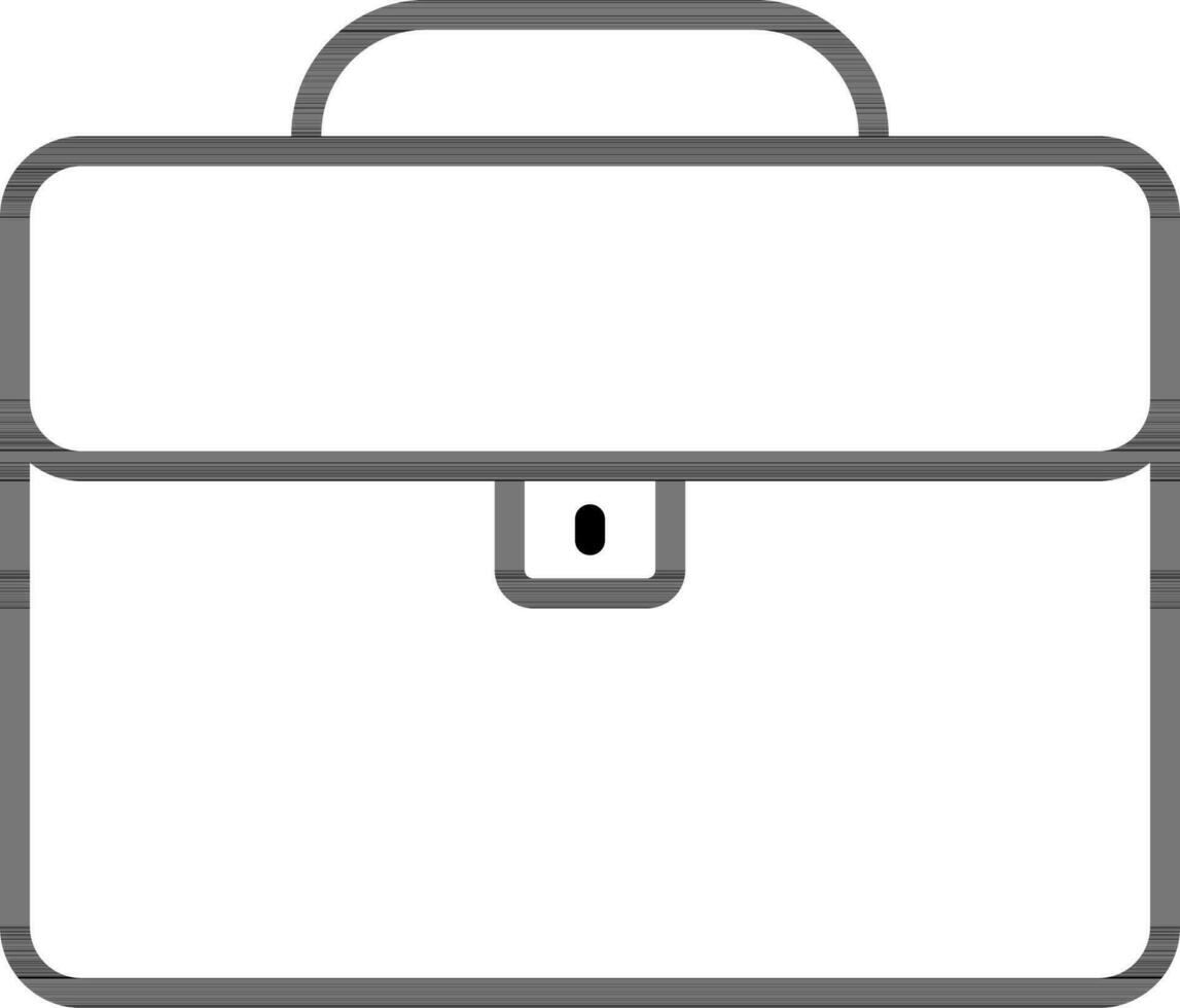 Black line art illustration of Briefcase icon. vector