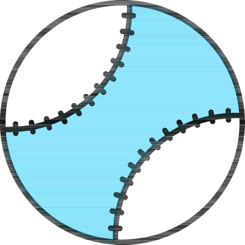 Flat Style Baseball icon in blue and white color. vector