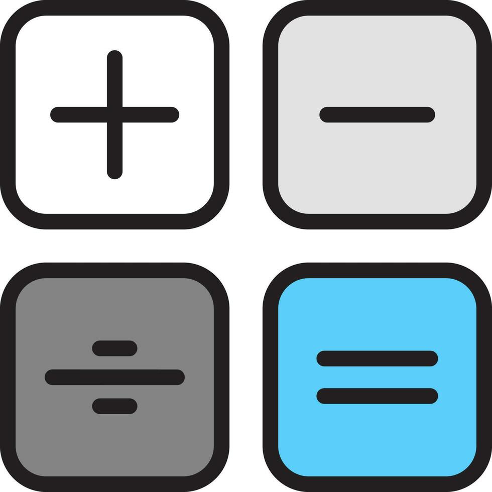 Calculator Button Icon in Gray and Blue color. vector