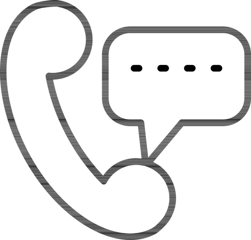 Phone call or Chatting icon in black line art. vector