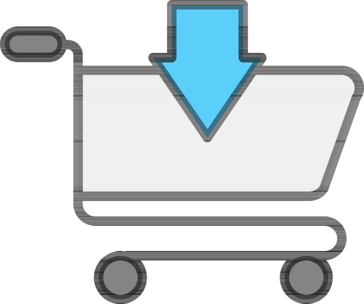 Add Shopping Cart Icon in Gray and Blue color. vector