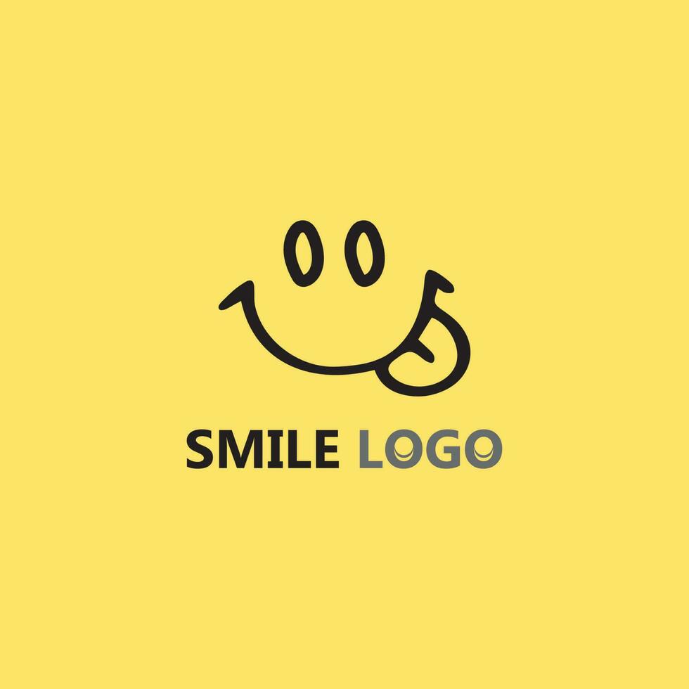 icono de sonrisa, sonrisa, diseño de logotipo vectorial, emoticonos felices, diseño divertido y felicidad de emoji vectorial vector