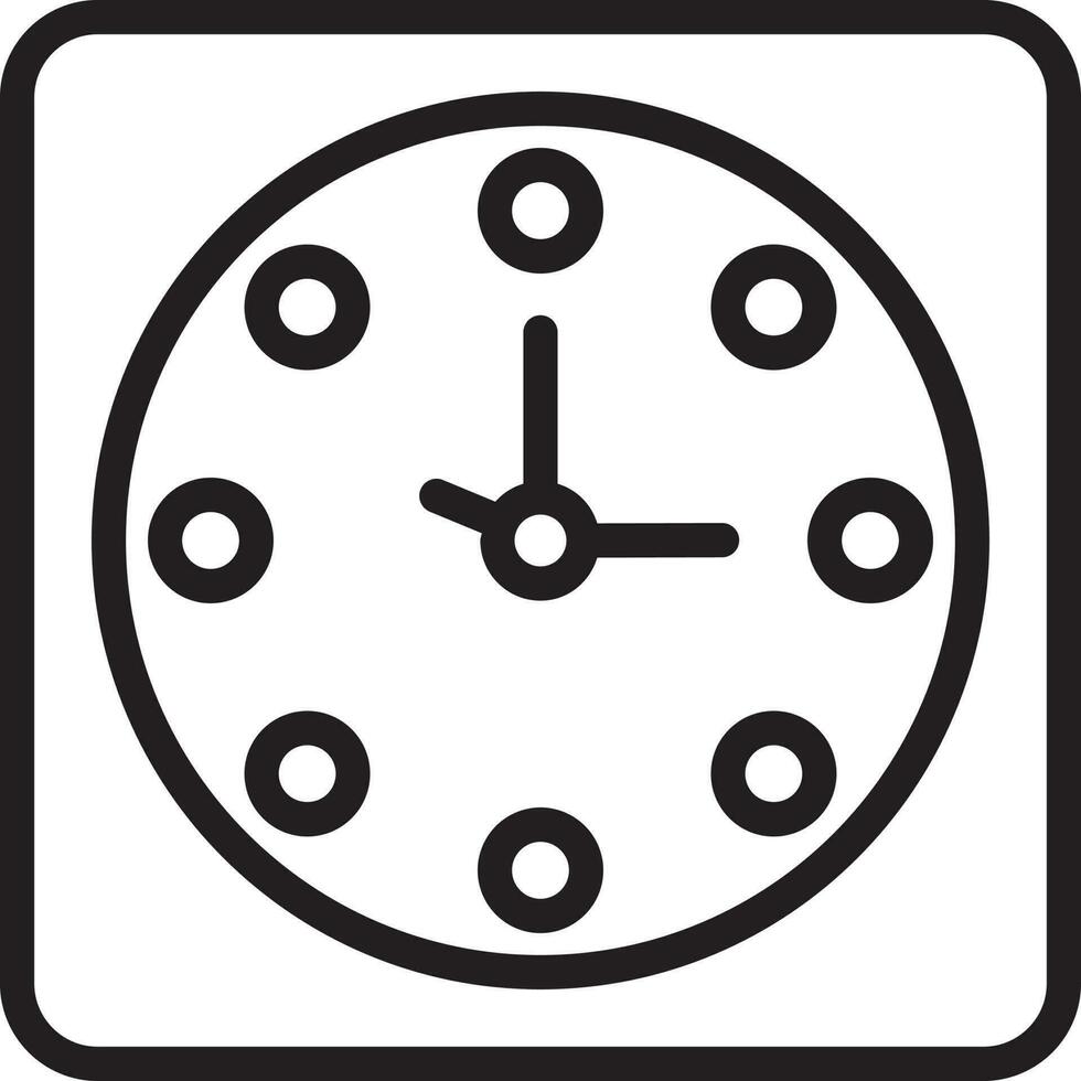 Line Art Illustration of Clock Icon. vector