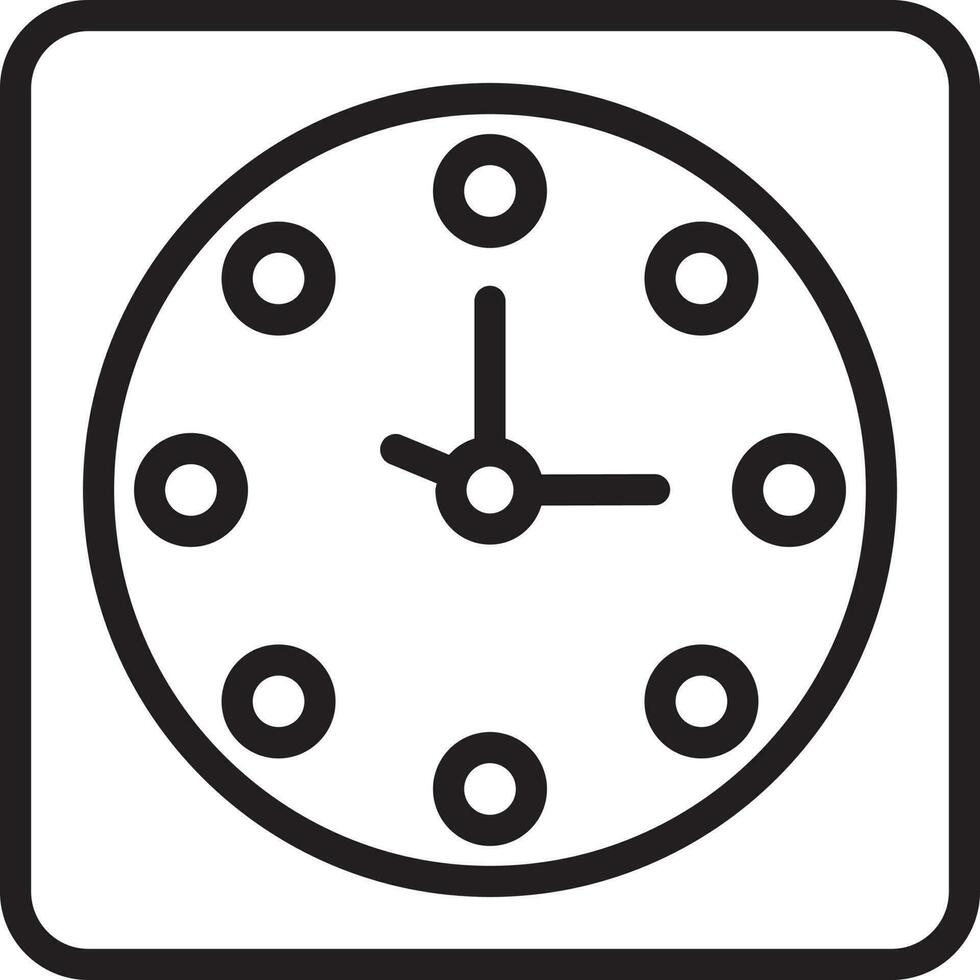 línea Arte ilustración de reloj icono. vector