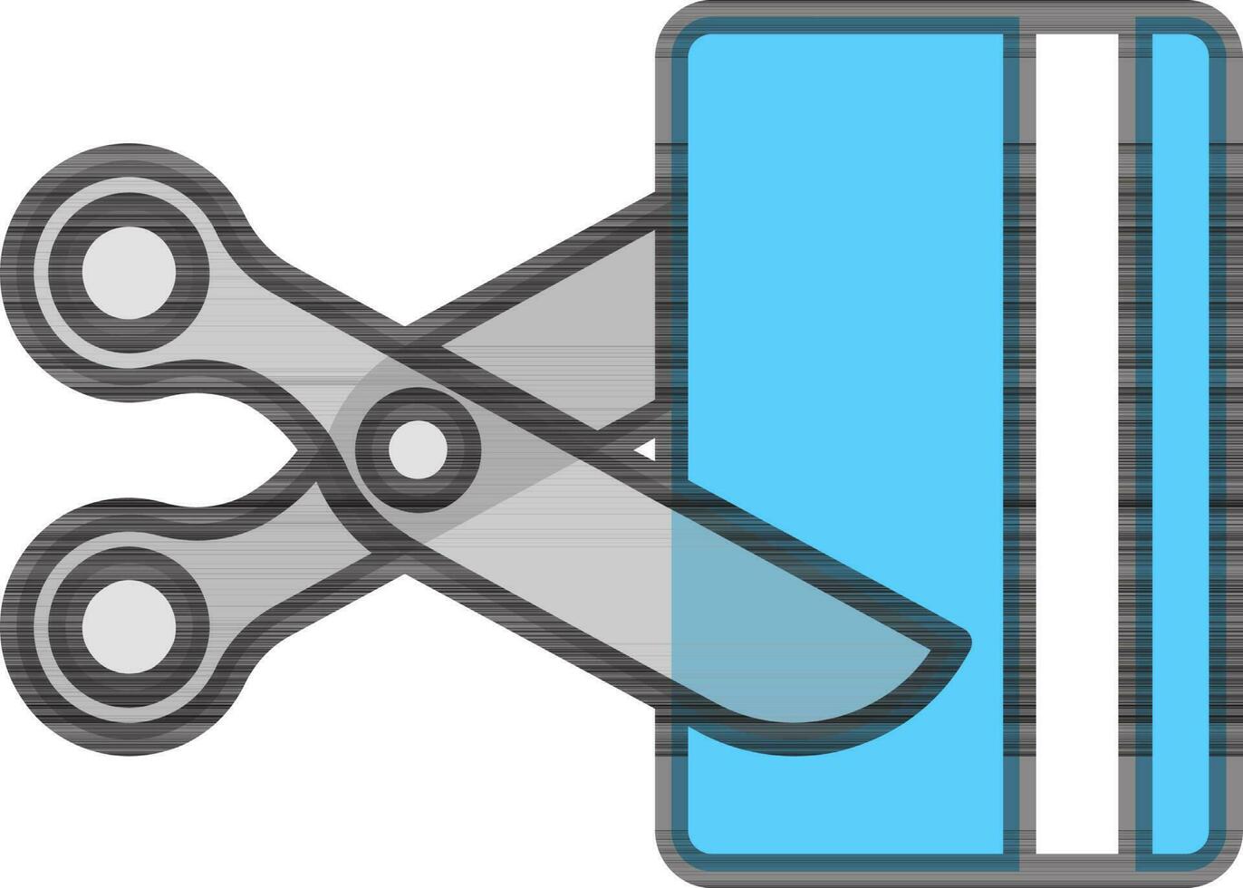 Vector Illustration of Card Cut Scissor.