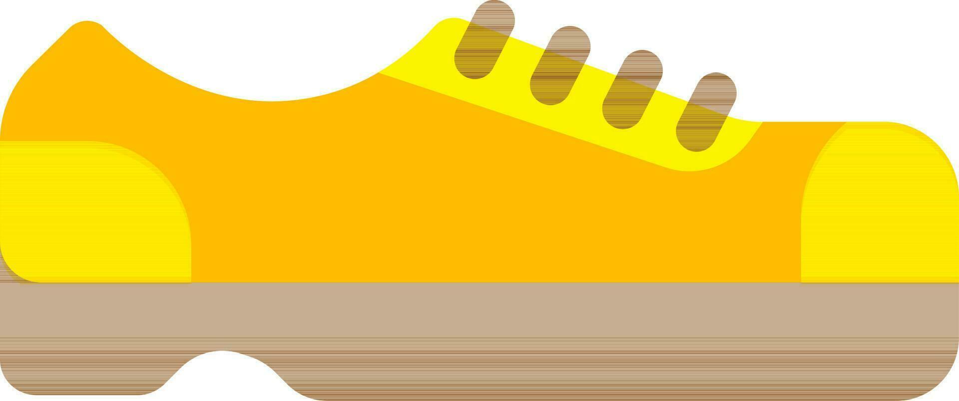 Sportswear Shoes Icon in Yellow and Brown Color. vector