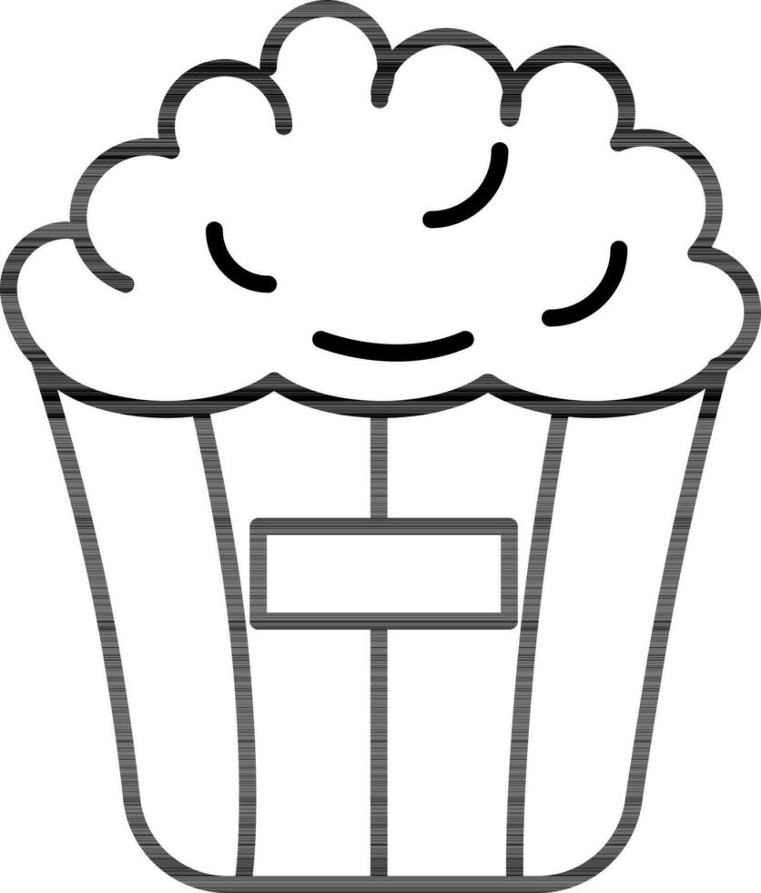 Popcorn bucket icon in black outline. 24363154 Vector Art at Vecteezy