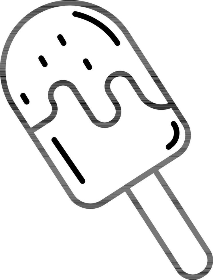 Ice Cream Stick icon in black outline. vector