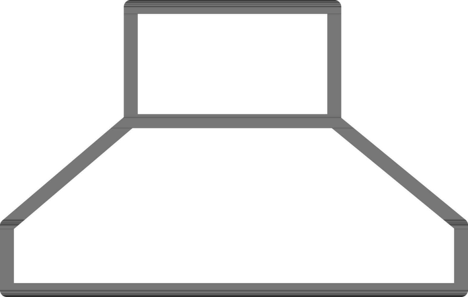 Black line art illustration of Chimney or Exhaust hood icon. vector