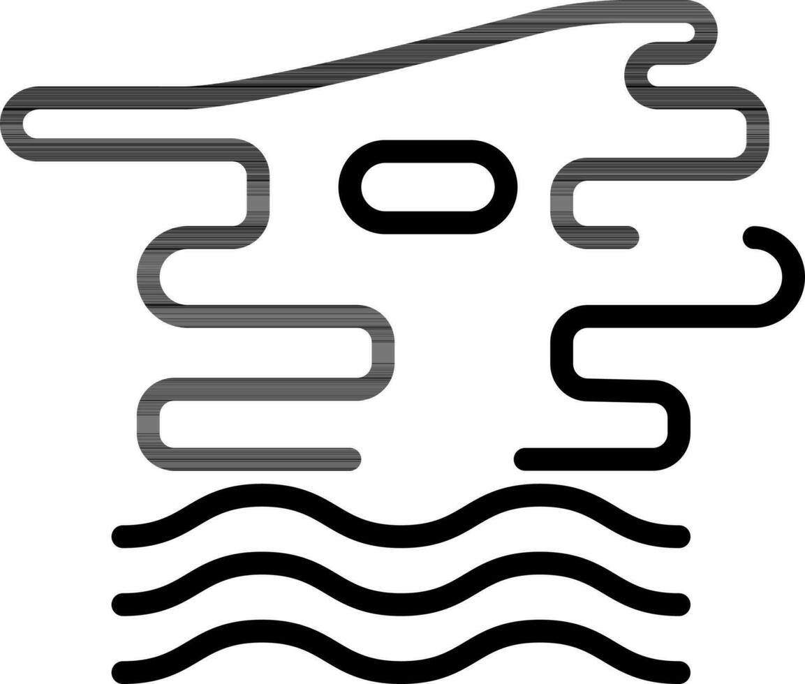 Fog Icon or Symbol in Black Line Art. vector