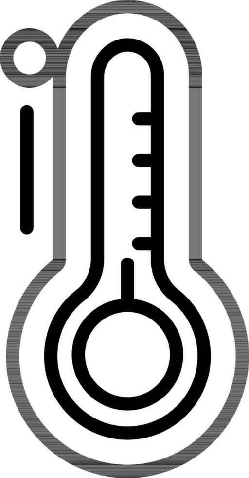 Thermometer Icon or Symbol in Black Line Art. vector