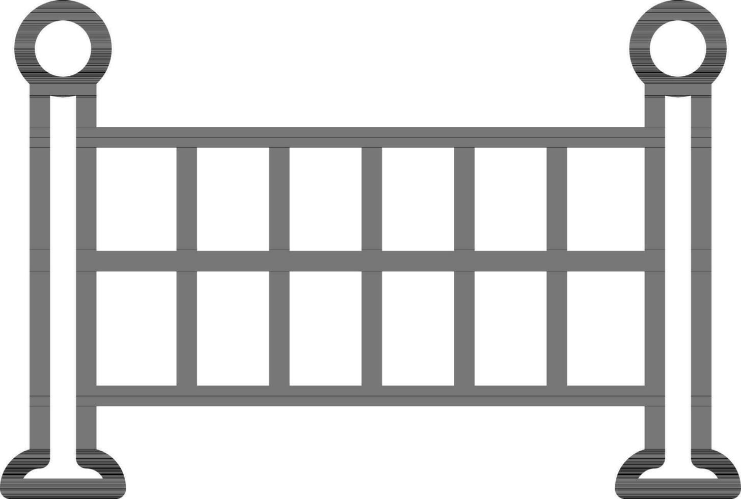 Black line art illustration of Barrier icon. vector