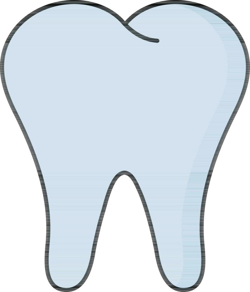 Flat Style Teeth icon in blue color. vector