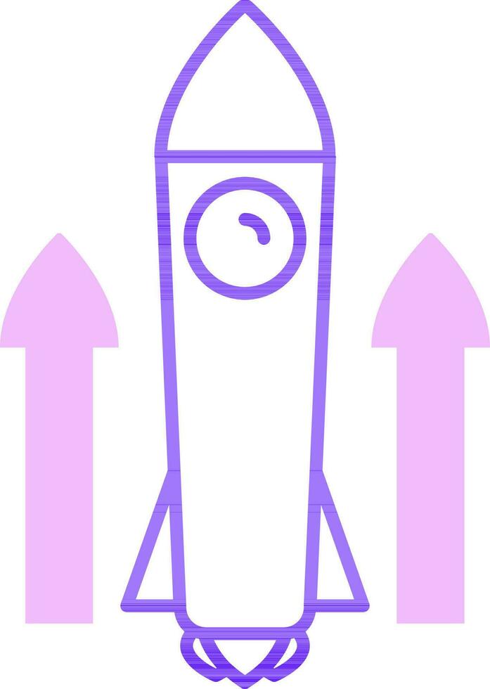 Grow Rocket icon in pink and blue color. vector