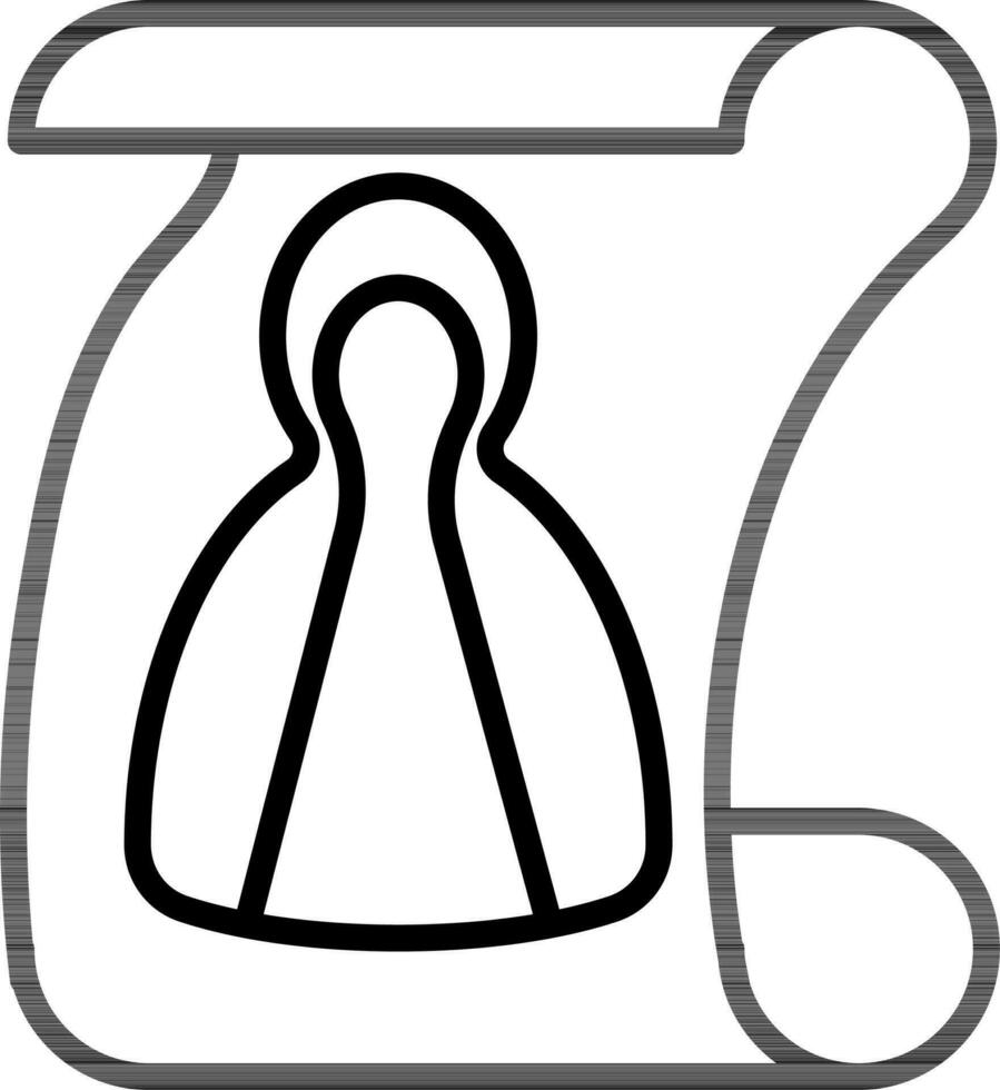 Missing or Wanted Man information Scroll Paper icon in thin line art. vector