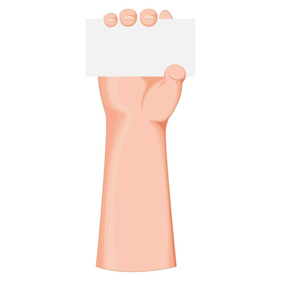 Vector illustration of Hand Showing Blank Card or Paper.