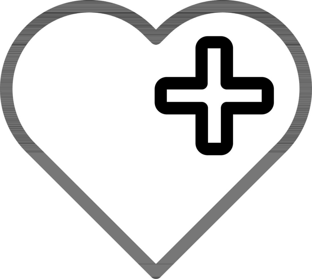 Add heart icon in thin line art. vector