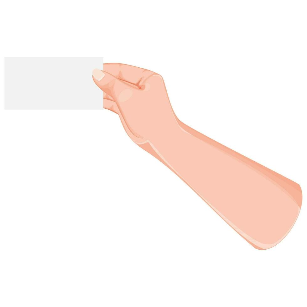 Illustration of Hand Holding Blank Card or Paper. vector