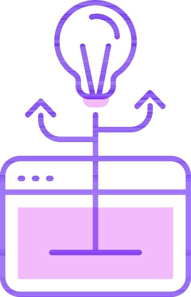 Illustration of Light bulb with web page icon in flat style. vector