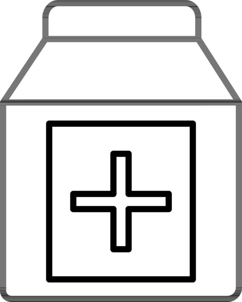 Flat style Medicine bottle icon in line art. vector