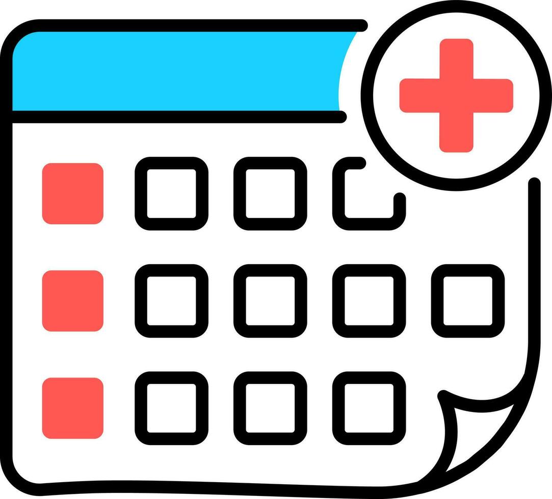 Illustration of Medical calendar colorful icon. vector