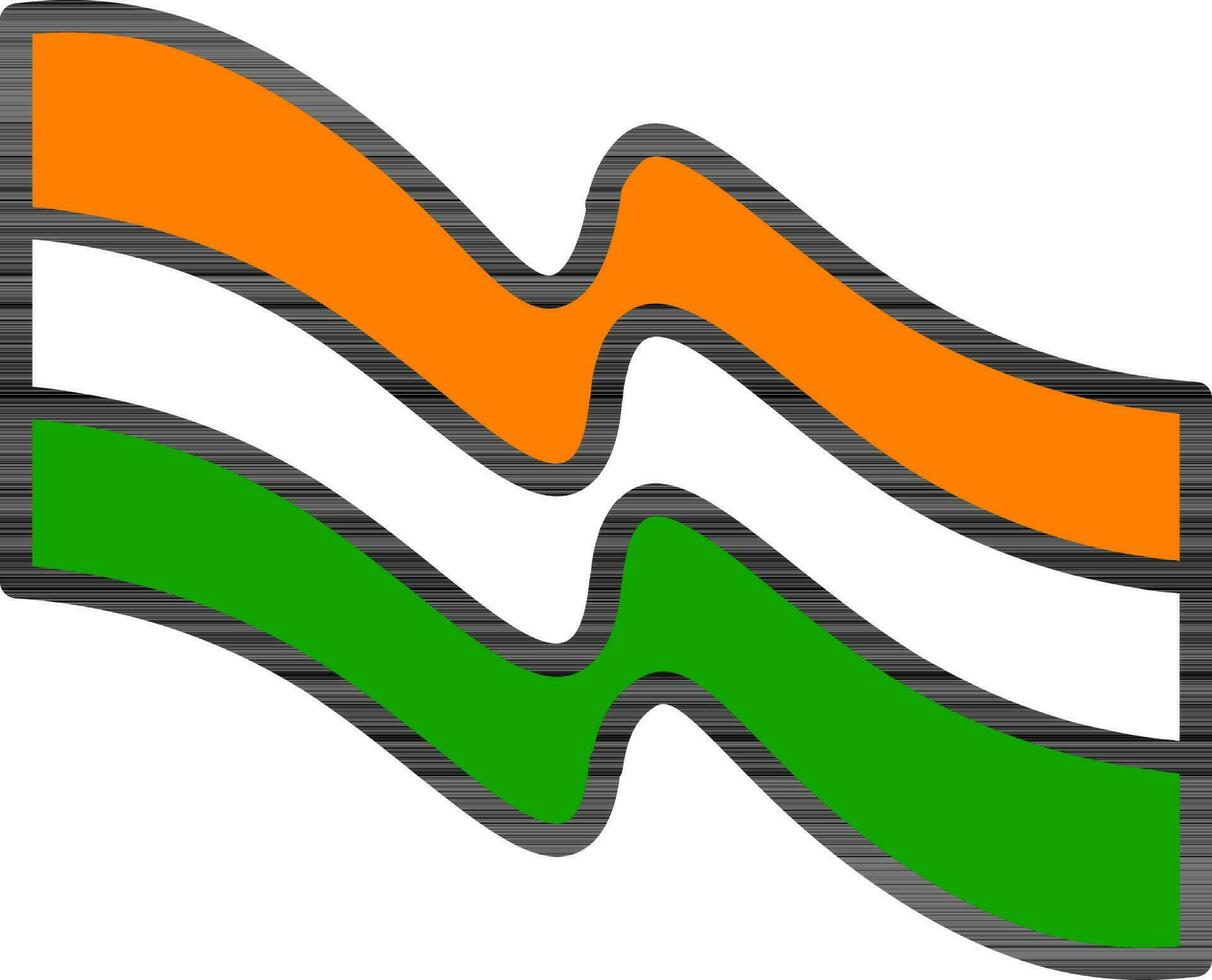 Indian waving national flag icon in flat style. vector