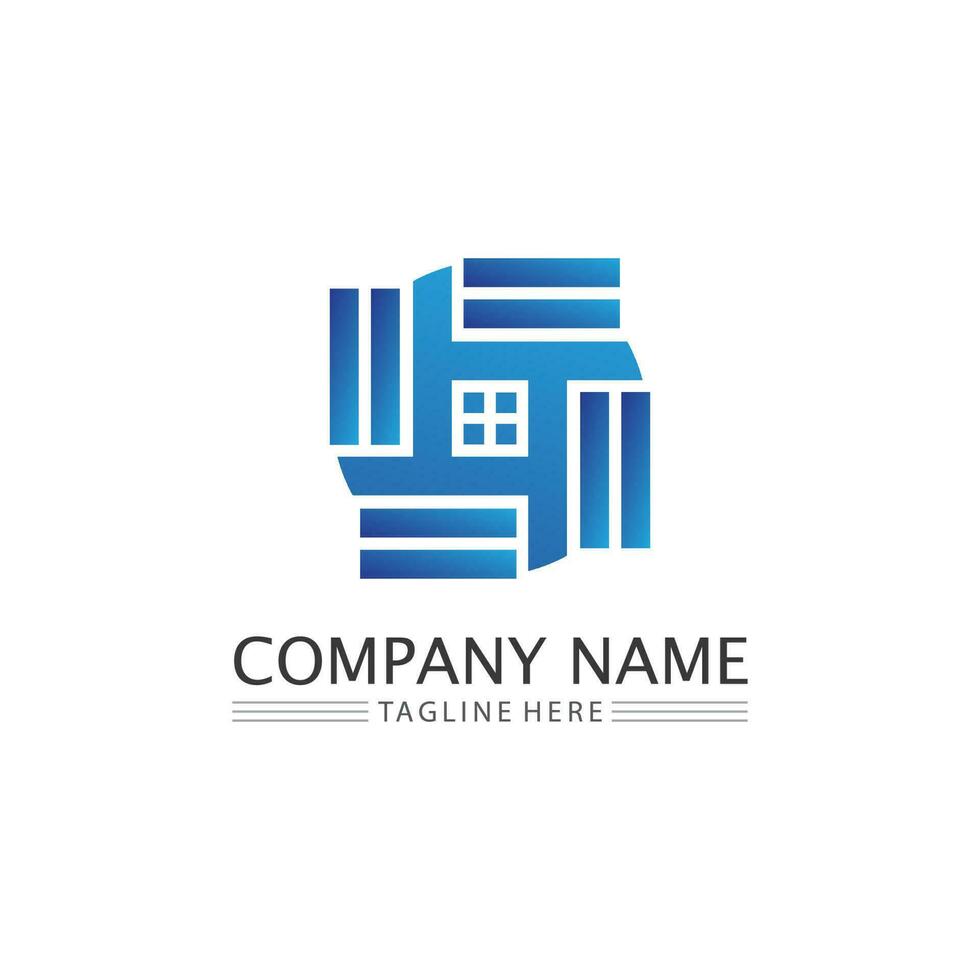 Real estate and home buildings vector logo icons template