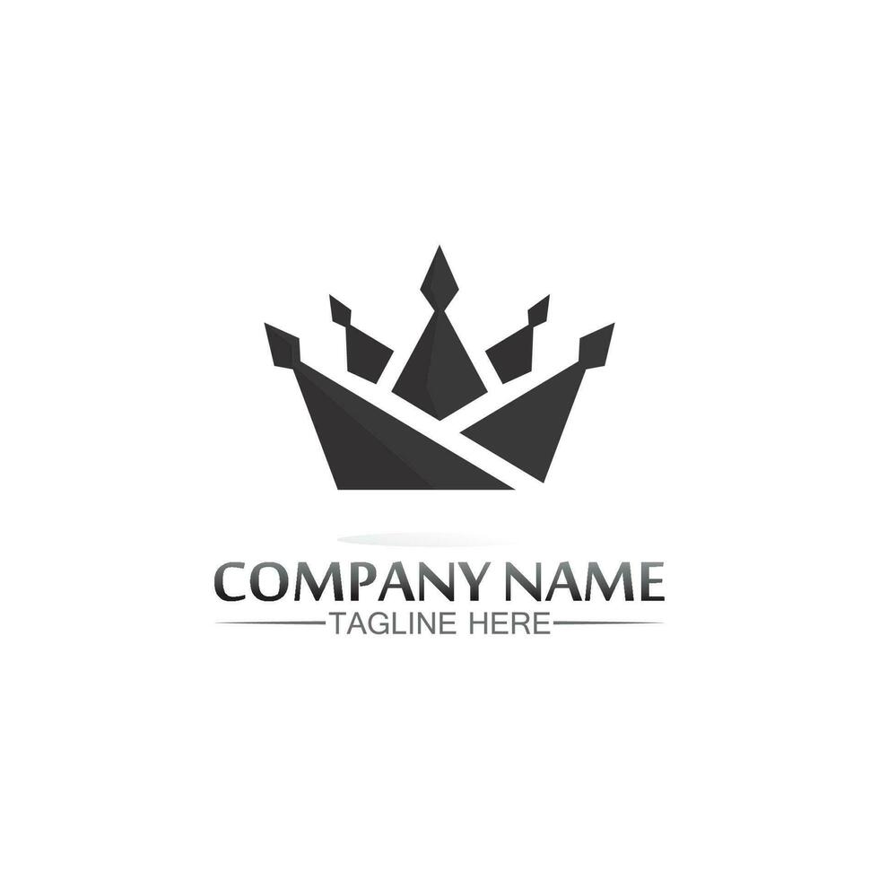 logotipo de la corona logotipo del rey logotipo de la reina, princesa, plantilla vector icono ilustración diseño imperial, real y exitoso logotipo empresarial