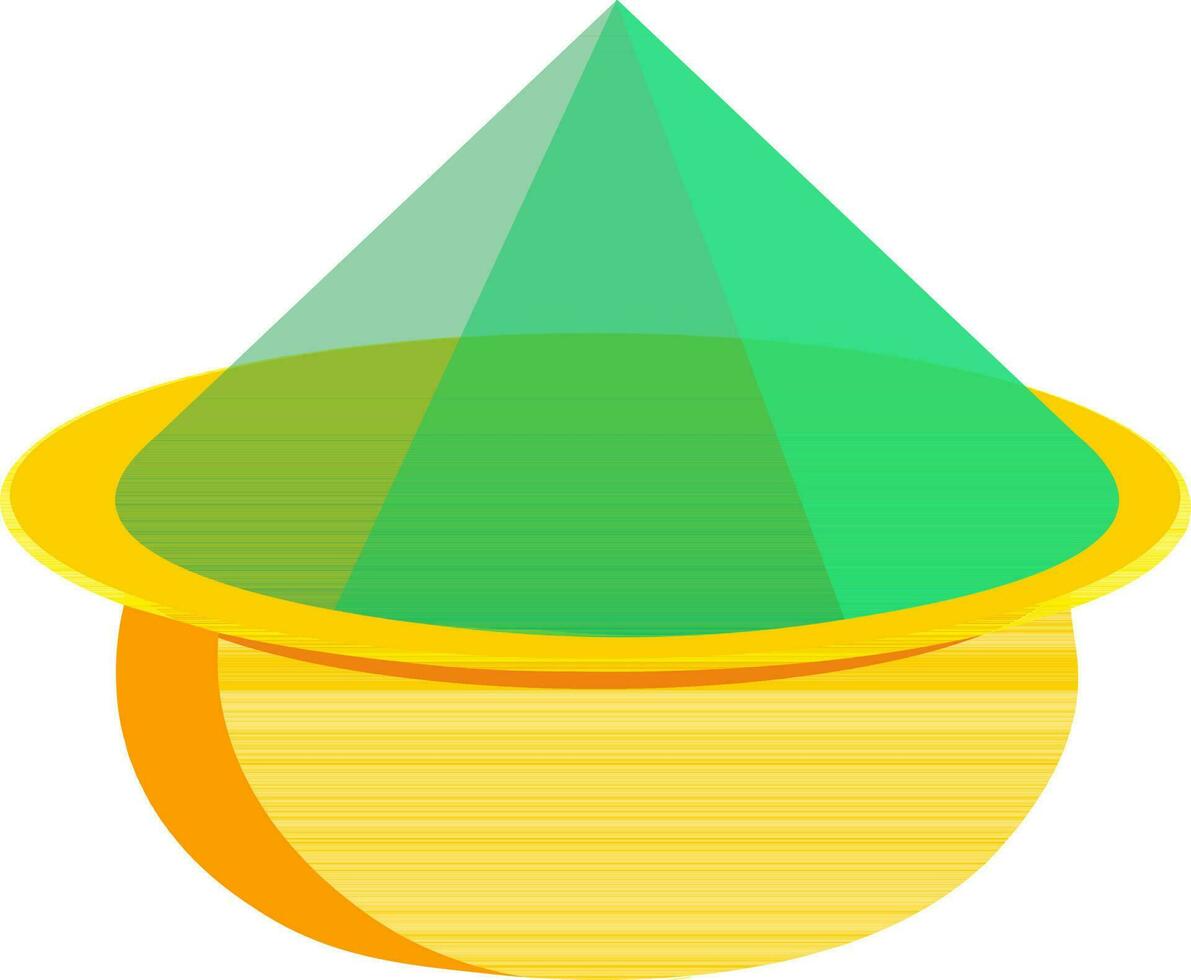 verde seco color polvo en cuenco icono en amarillo color. vector