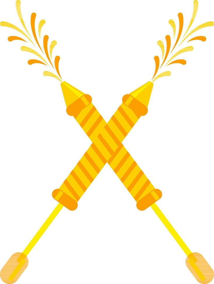 Holi pichkari icon in yellow and orange color. vector