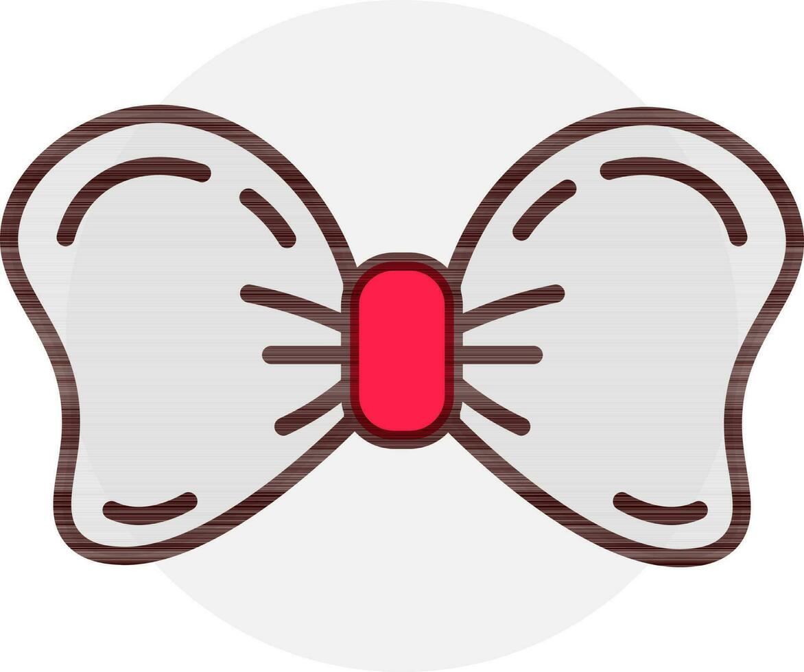 Bow Tie icon in grey and red color. vector