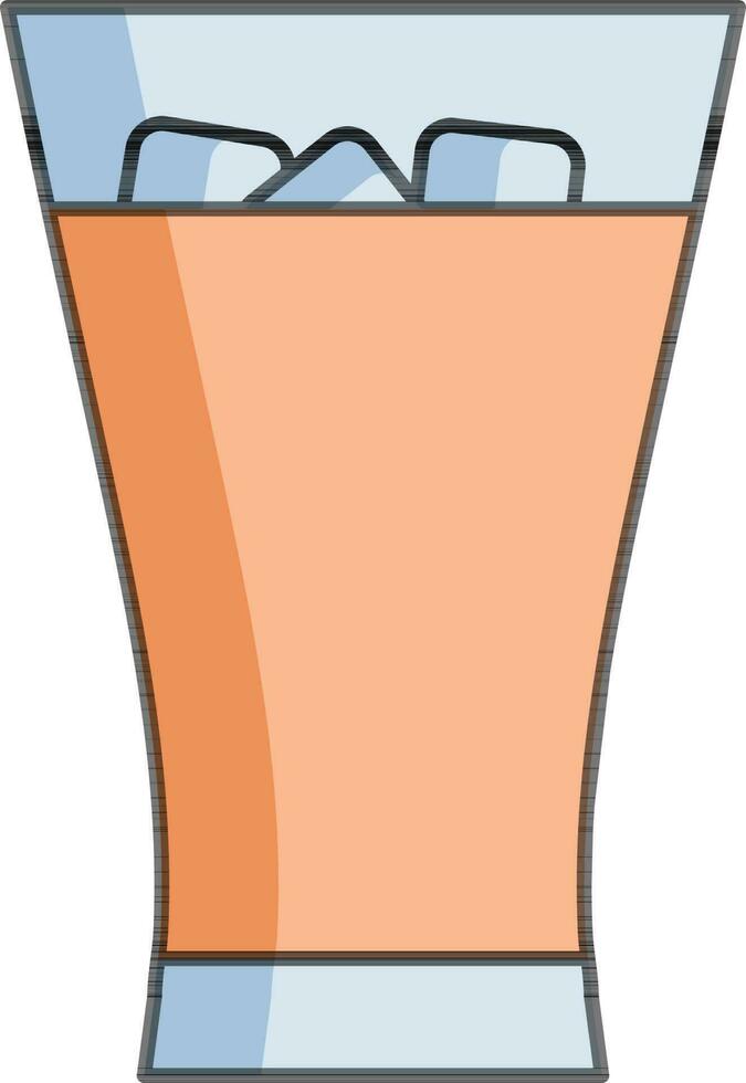 Thandai drink glass icon in orange and blue color. vector