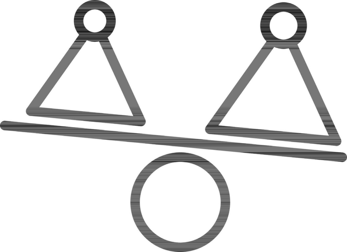 Line art Balance scale icon in flat style. vector