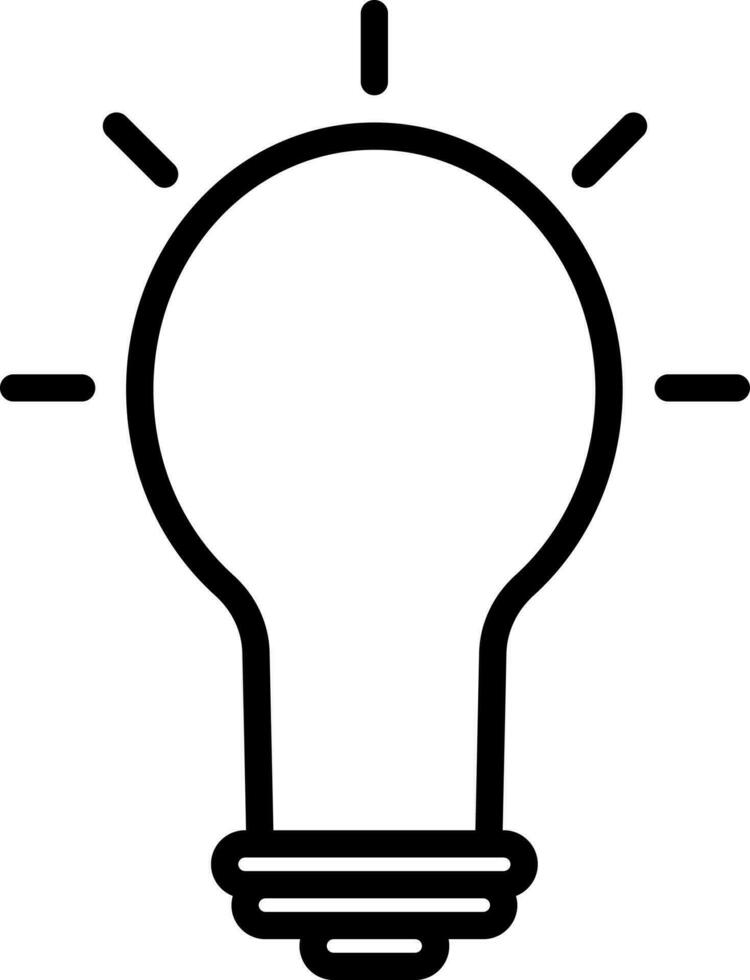 Black line art illustration of Light bulb or Idea icon. vector