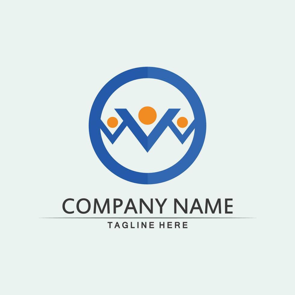 Community logo people work team and business vector logo and design group family