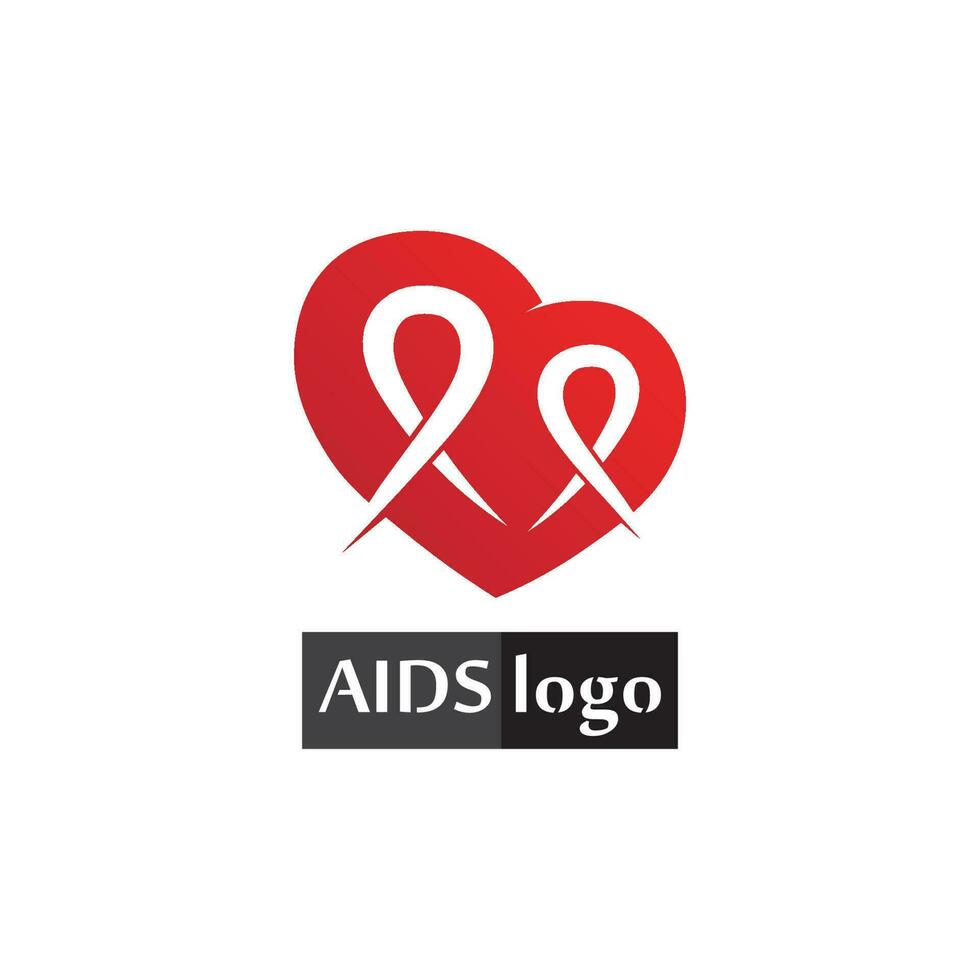 aids ribbon logo and world aids day vector design