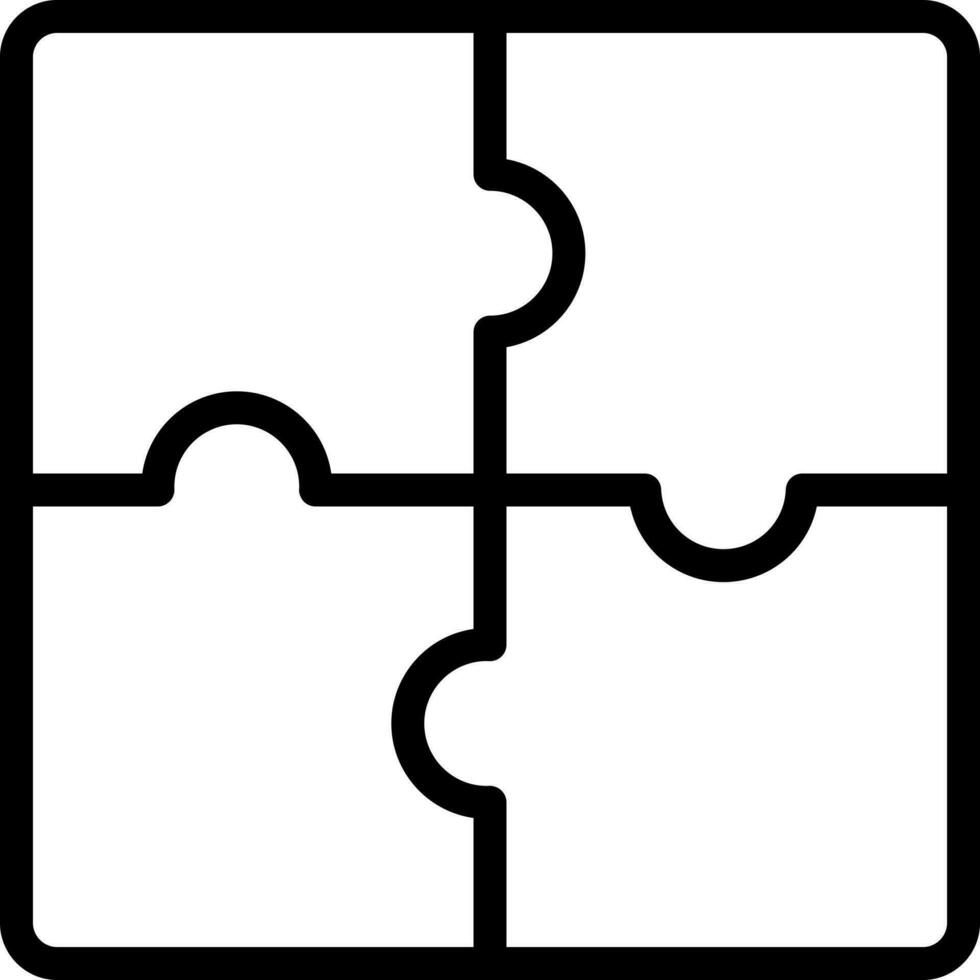 Line art illustration of Puzzle icon. vector