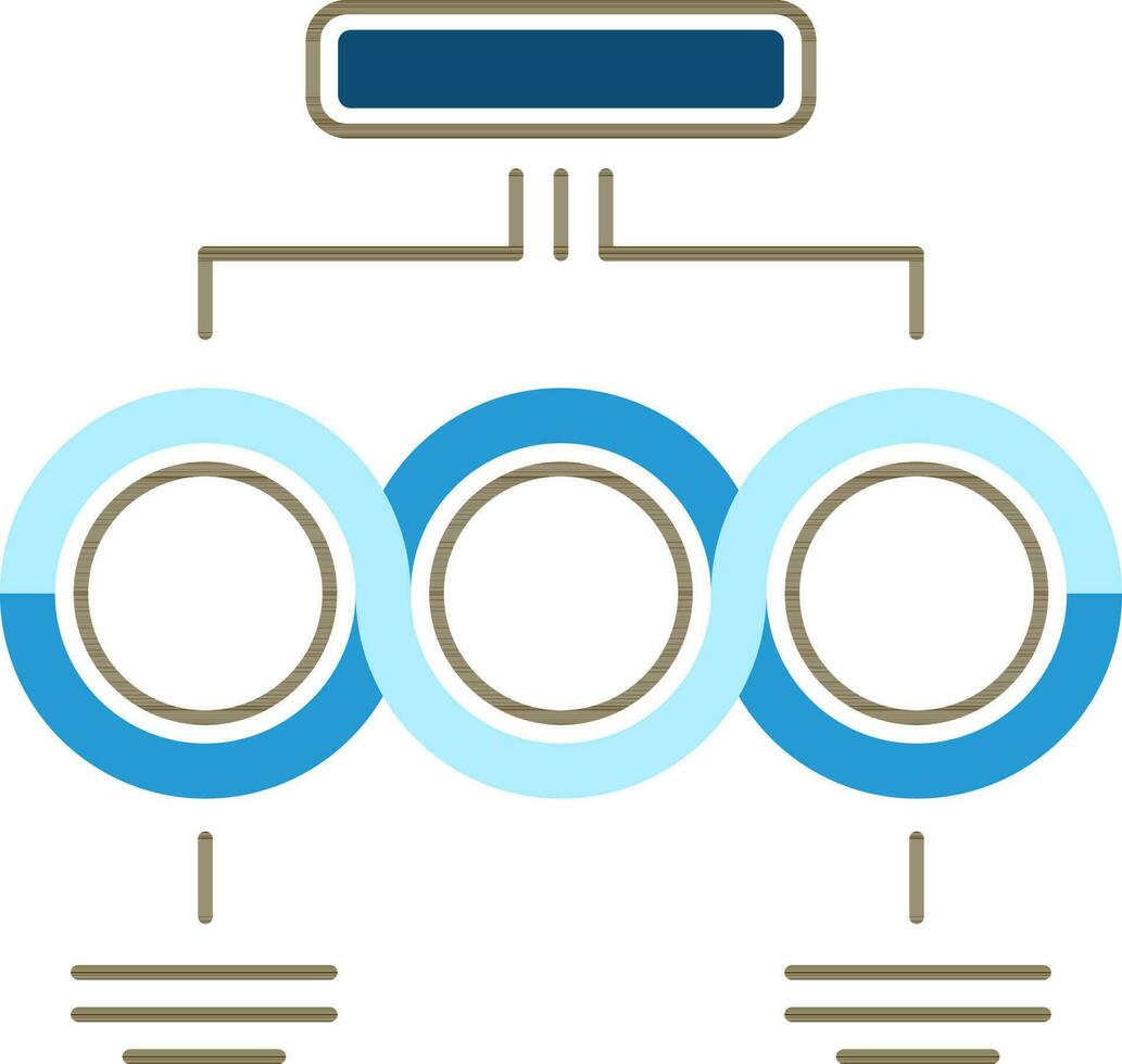 Flat Style Timeline Infographic Loop Chart icon in blue color. vector